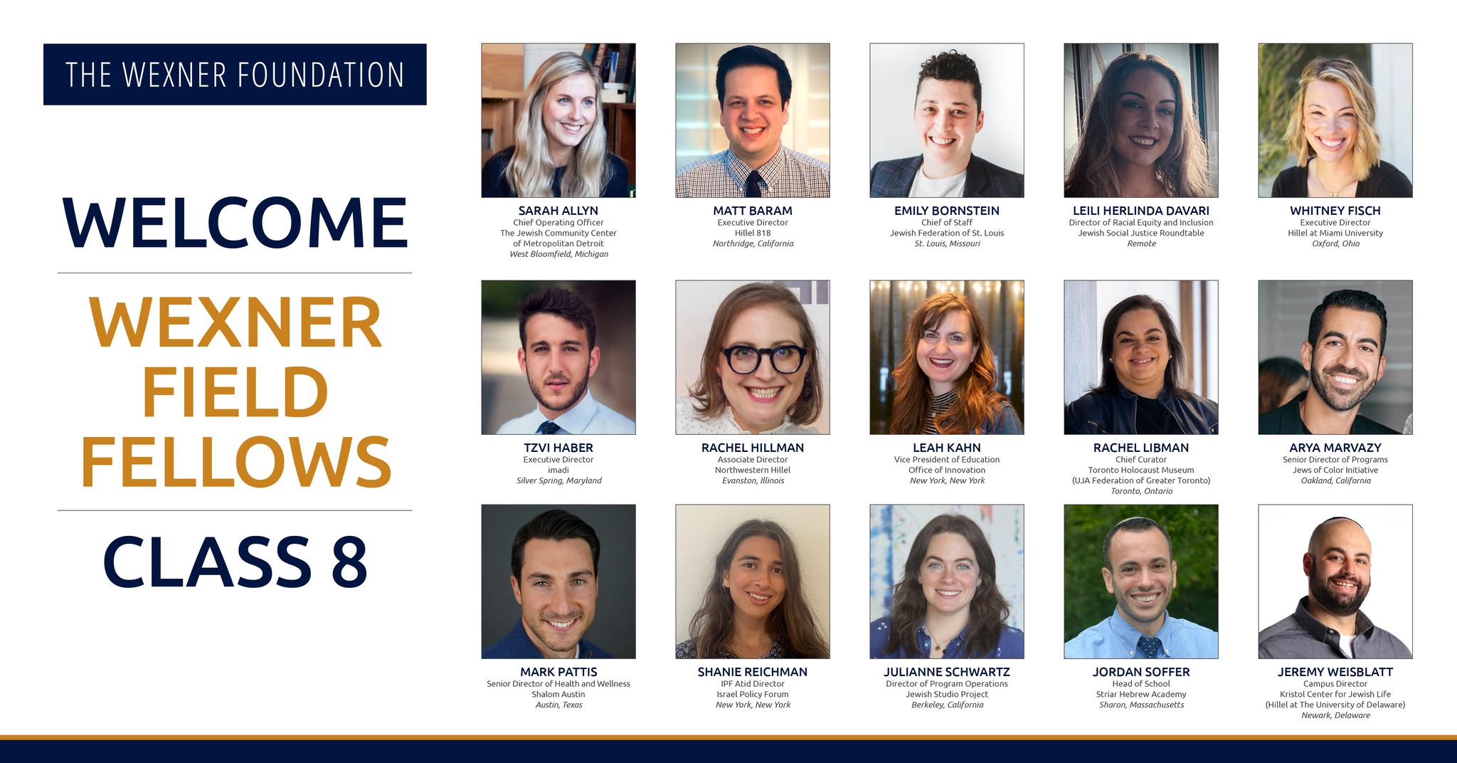 Welcome Wexner Field Fellows, Class 8