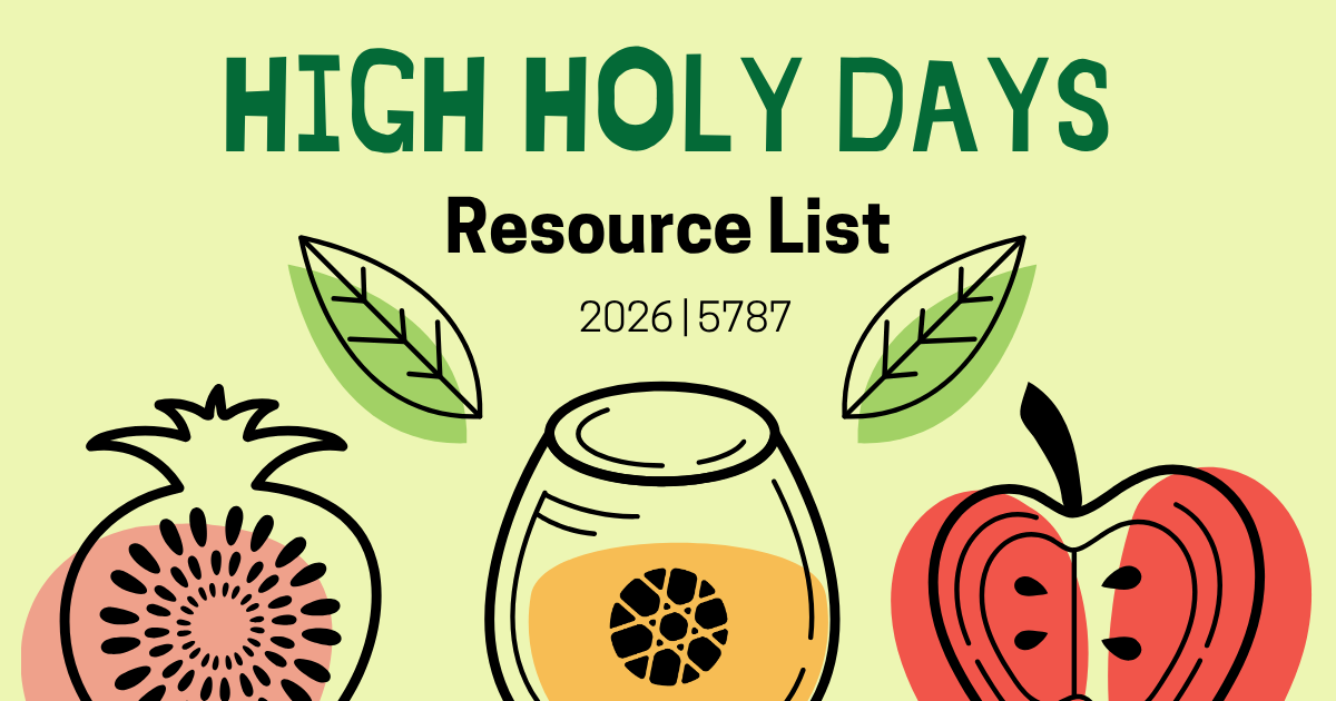High Holy Days Resource List 2026 | 5787