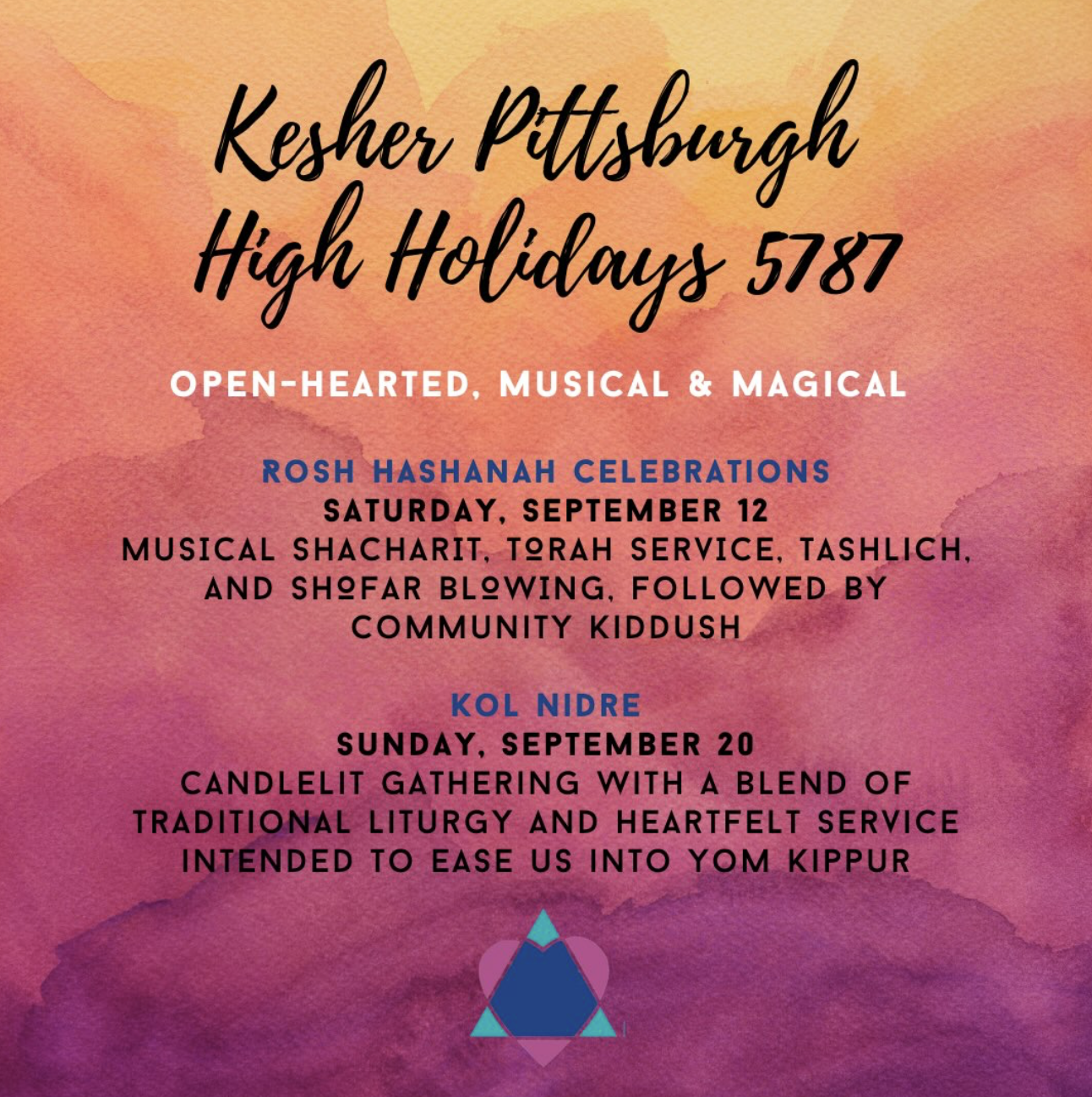 Kesher Pittsburg High Holiday 5787